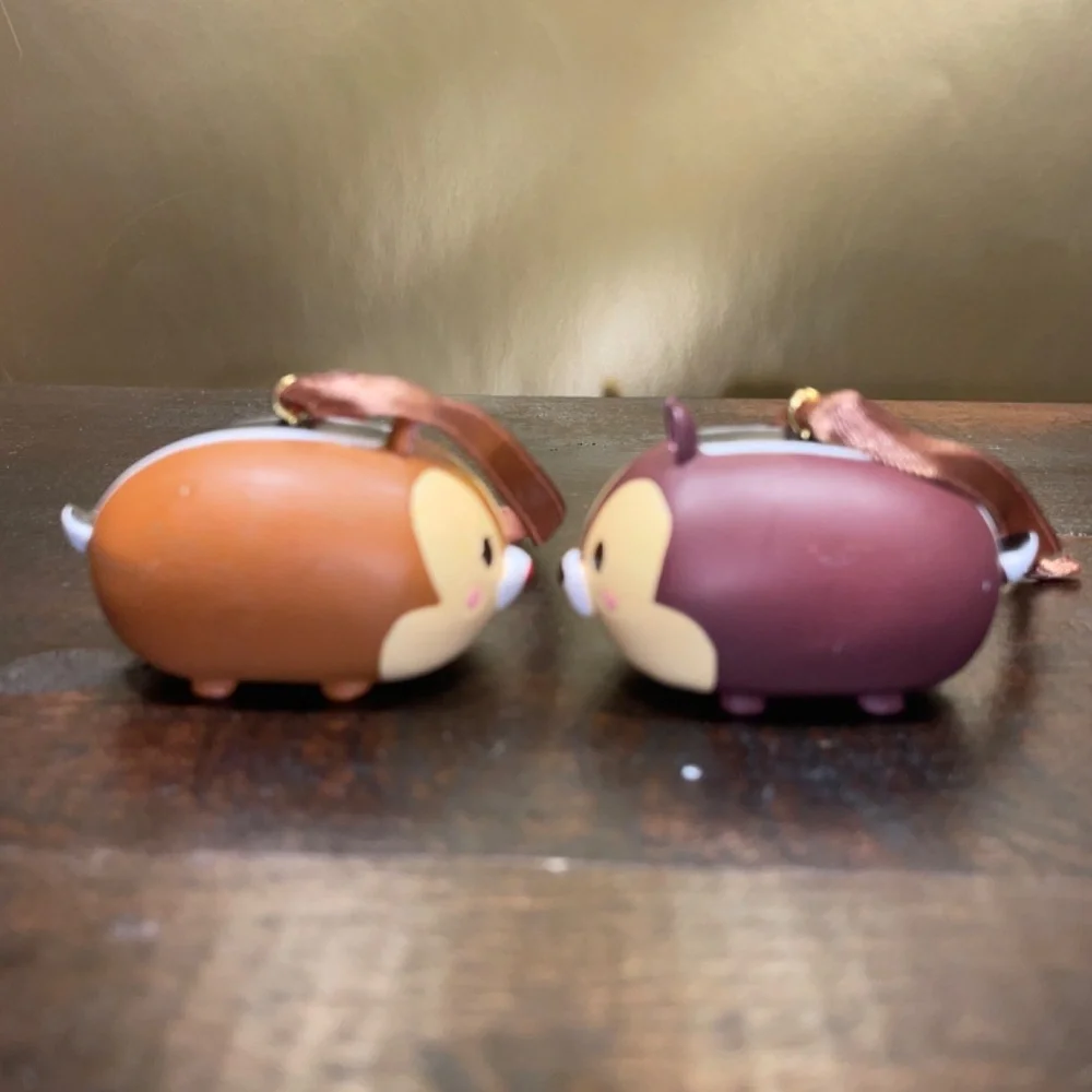 2 Disney Tsum Tsum Chip & Dale Holiday Christmas Ornaments‎